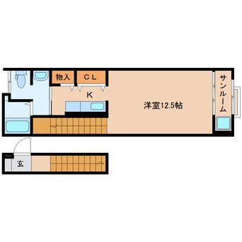 間取図 東海道本線/静岡駅 バス20分安倍川橋下車:停歩2分 2階 築7年