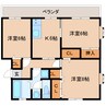 東海道本線/安倍川駅 徒歩17分 2階 築38年 3DKの間取り