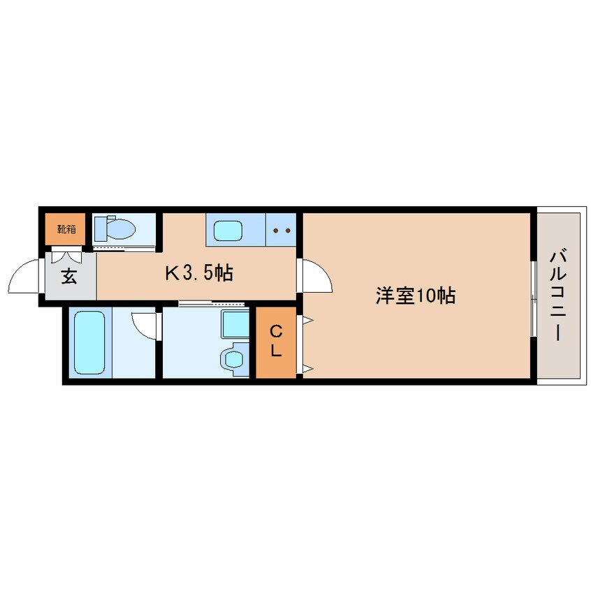 間取図 東海道本線/静岡駅 徒歩15分 5階 築7年