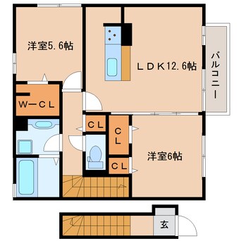 間取図 東海道本線/静岡駅 バス26分南沼上団地入口下車:停歩3分 2階 築8年