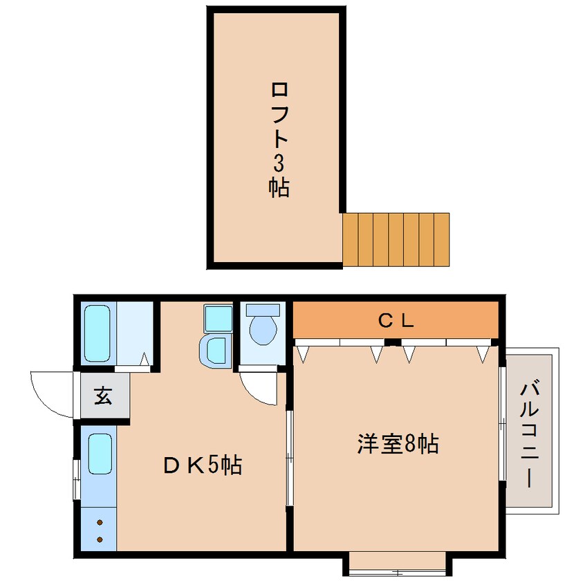 間取図 静岡鉄道静岡清水線/古庄駅 徒歩10分 2階 築28年