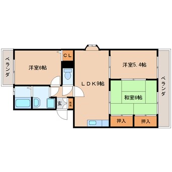 間取図 東海道本線/安倍川駅 徒歩2分 4階 築26年