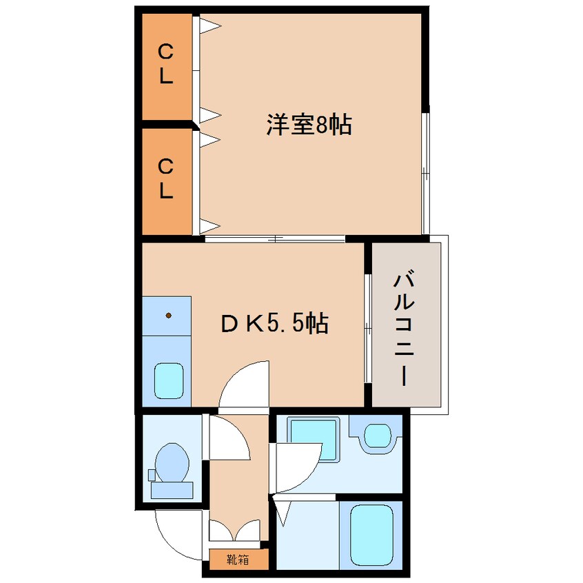 間取図 東海道本線/静岡駅 徒歩19分 1階 築37年