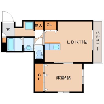 間取図 東海道本線/静岡駅 徒歩19分 1階 築37年