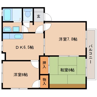 間取図 東海道本線/安倍川駅 徒歩8分 1階 築29年