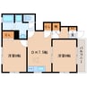 東海道本線/静岡駅 バス:18分:停歩5分 1階 築19年 2DKの間取り
