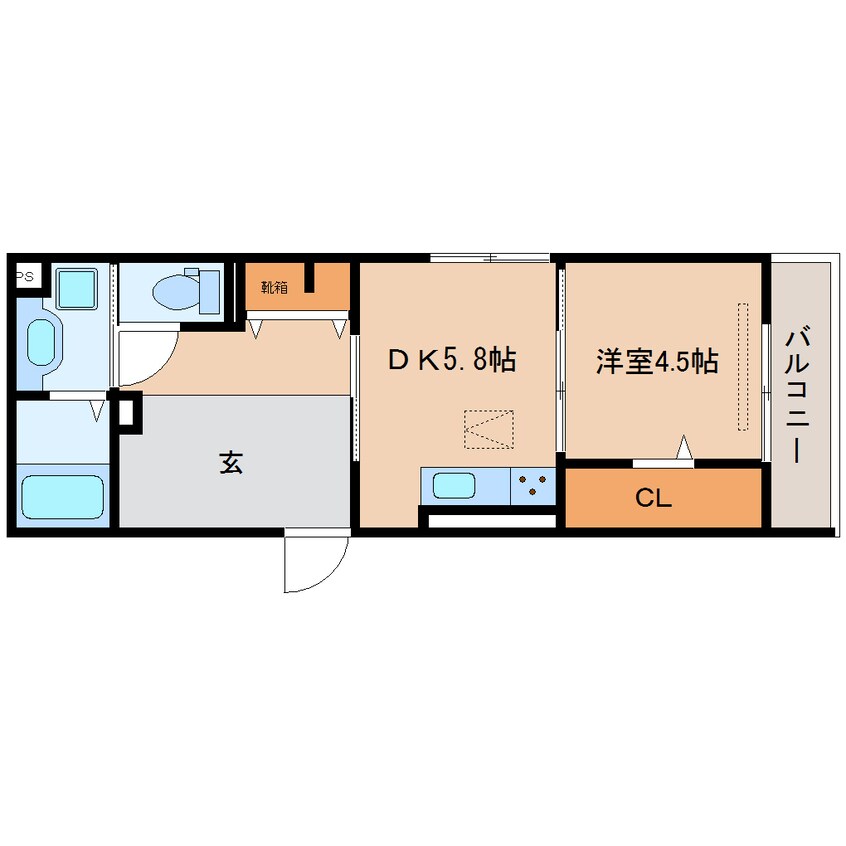 間取図 東海道本線/静岡駅 徒歩18分 1階 築5年