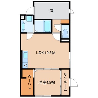 間取図 東海道本線/静岡駅 徒歩18分 2階 築5年