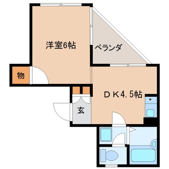 間取図 東海道本線/静岡駅 徒歩17分 4階 築34年