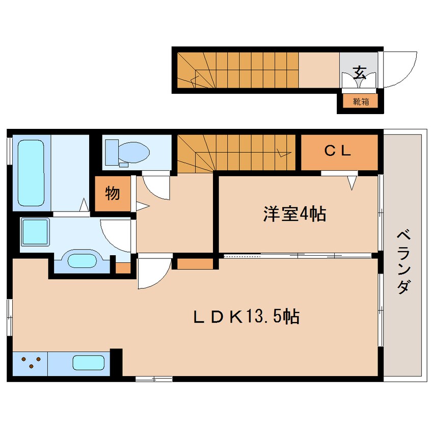 間取図 東海道本線/静岡駅 バス27分松富下車:停歩5分 2階 築5年