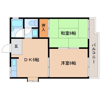 間取図 東海道本線/静岡駅 バス28分羽鳥下車:停歩3分 1階 築38年