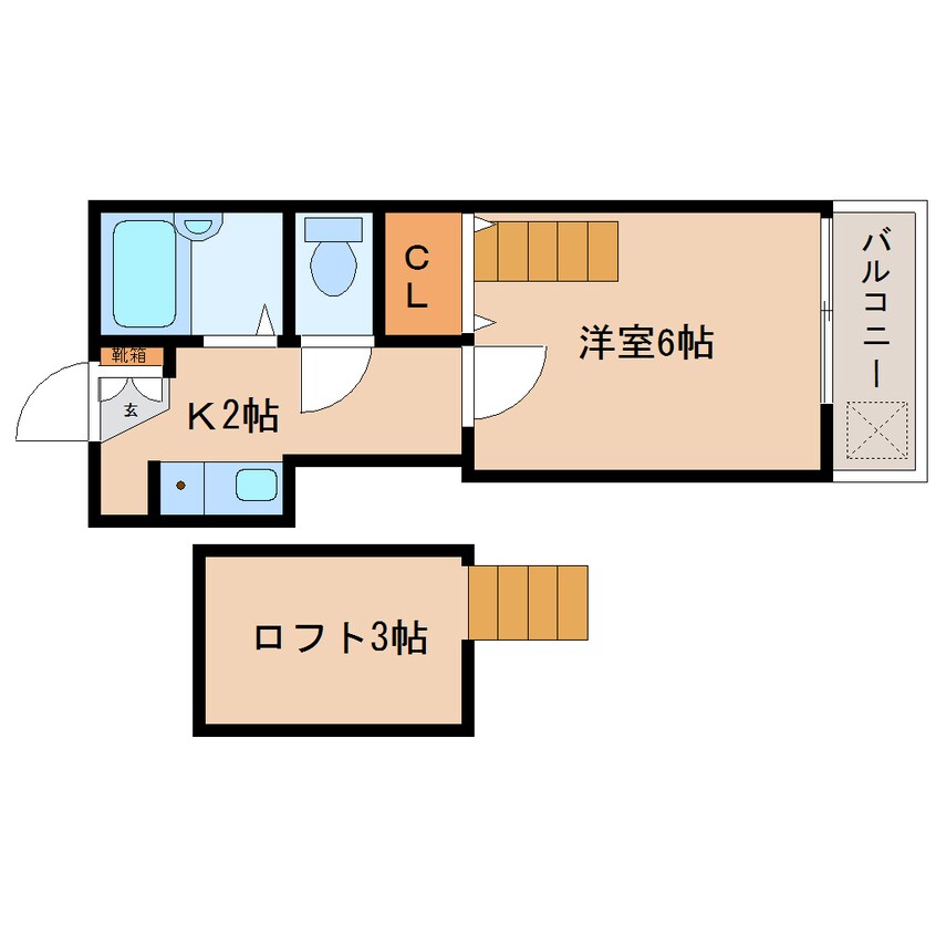 間取図 静岡鉄道静岡清水線/古庄駅 徒歩14分 1階 築36年