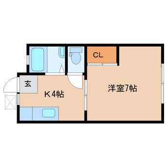 間取図 東海道本線/静岡駅 バス19分池ヶ谷下車:停歩6分 1階 築37年