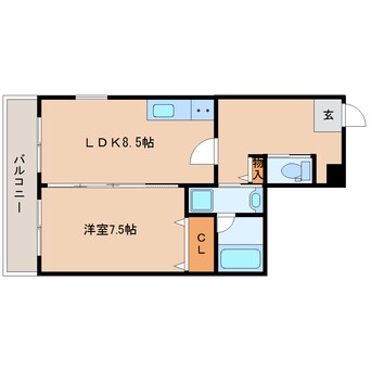 間取図 東海道本線/静岡駅 徒歩19分 3階 築8年