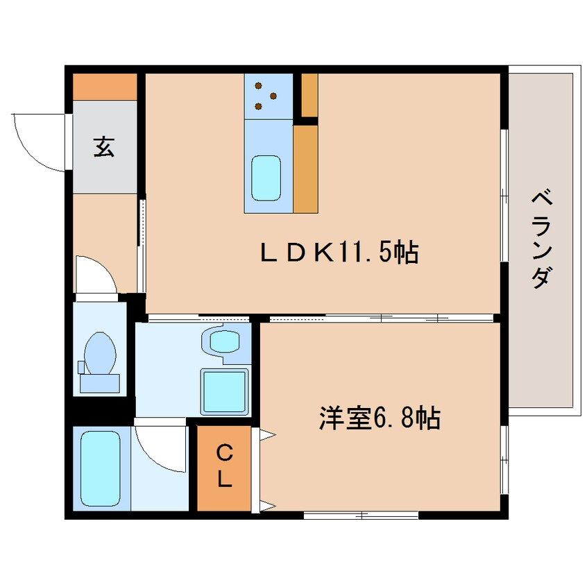 間取図 東海道本線/静岡駅 徒歩14分 2階 築4年