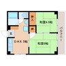 東海道本線/静岡駅 バス:20分:停歩3分 3階 築48年 2DKの間取り