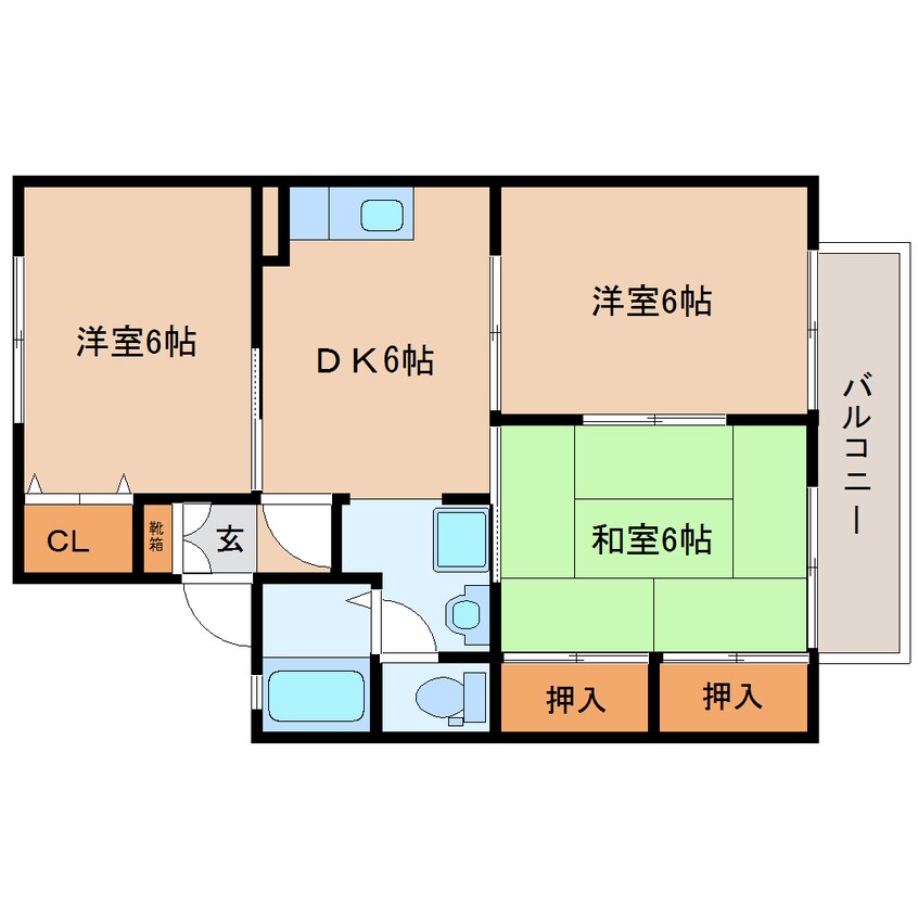 間取図 東海道本線/静岡駅 バス19分千代田小学校前下車:停歩5分 1階 築30年