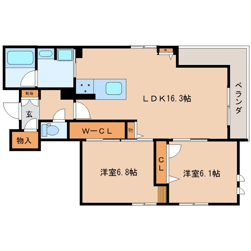 間取図 東海道本線/静岡駅 徒歩11分 4階 築4年