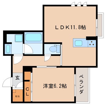 間取図 東海道本線/静岡駅 徒歩11分 4階 築4年