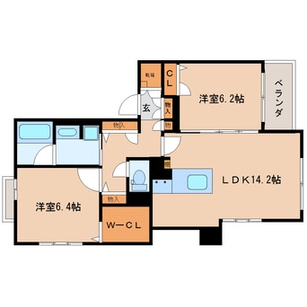 間取図 東海道本線/静岡駅 徒歩11分 4階 築4年