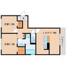 東海道本線/静岡駅 バス:24分:停歩2分 2階 築5年 2LDKの間取り