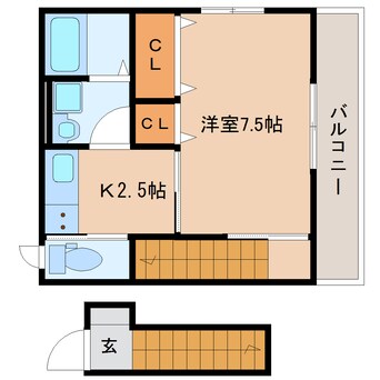 間取図 東海道本線/東静岡駅 徒歩18分 2階 築4年
