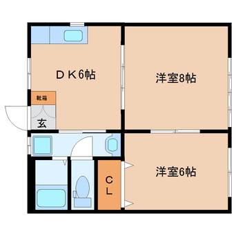 間取図 東海道本線/用宗駅 徒歩16分 1階 築38年