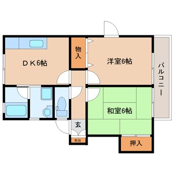 間取図 東海道本線/静岡駅 バス18分新伝馬北下車:停歩3分 2階 築27年