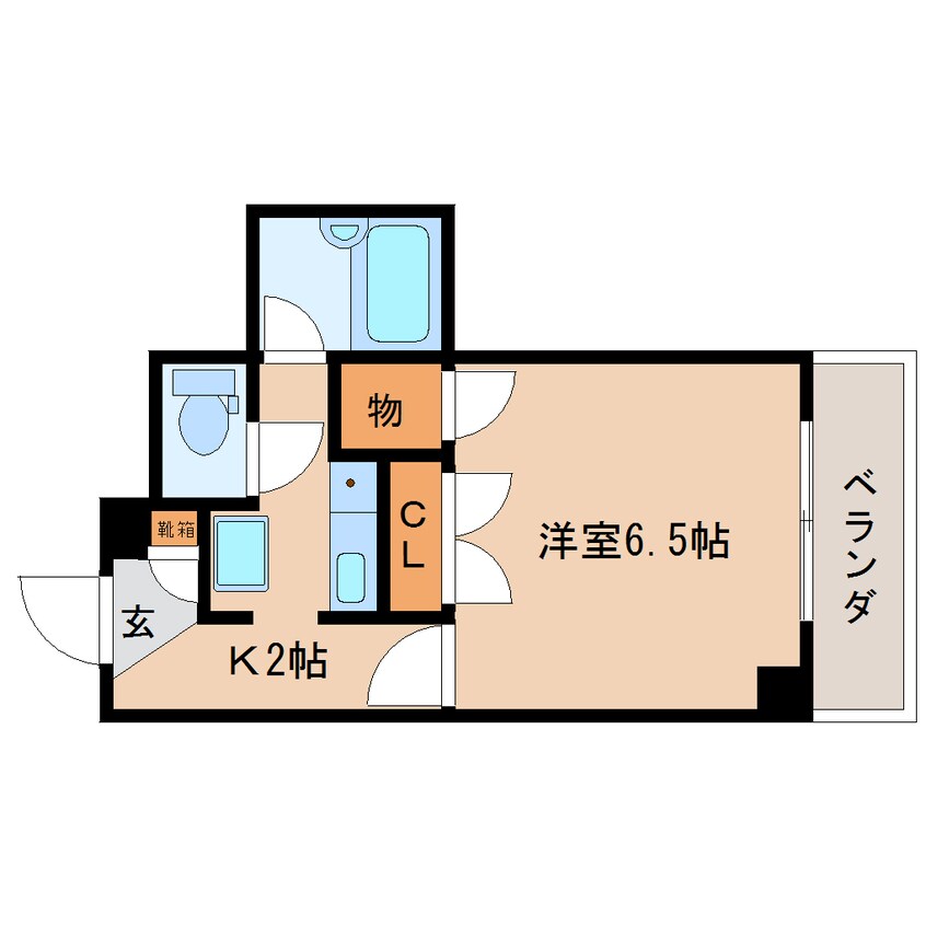 間取図 東海道本線/静岡駅 徒歩24分 6階 築33年