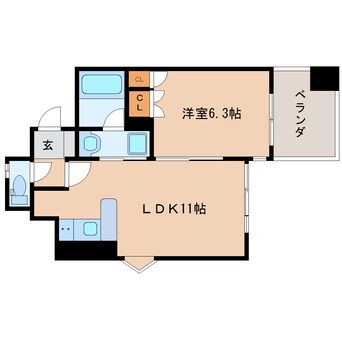 間取図 東海道本線/静岡駅 徒歩10分 1階 築18年