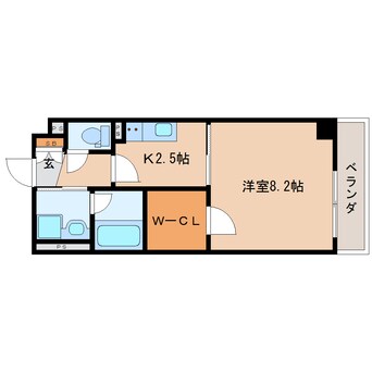 間取図 東海道本線/静岡駅 徒歩12分 8階 築16年