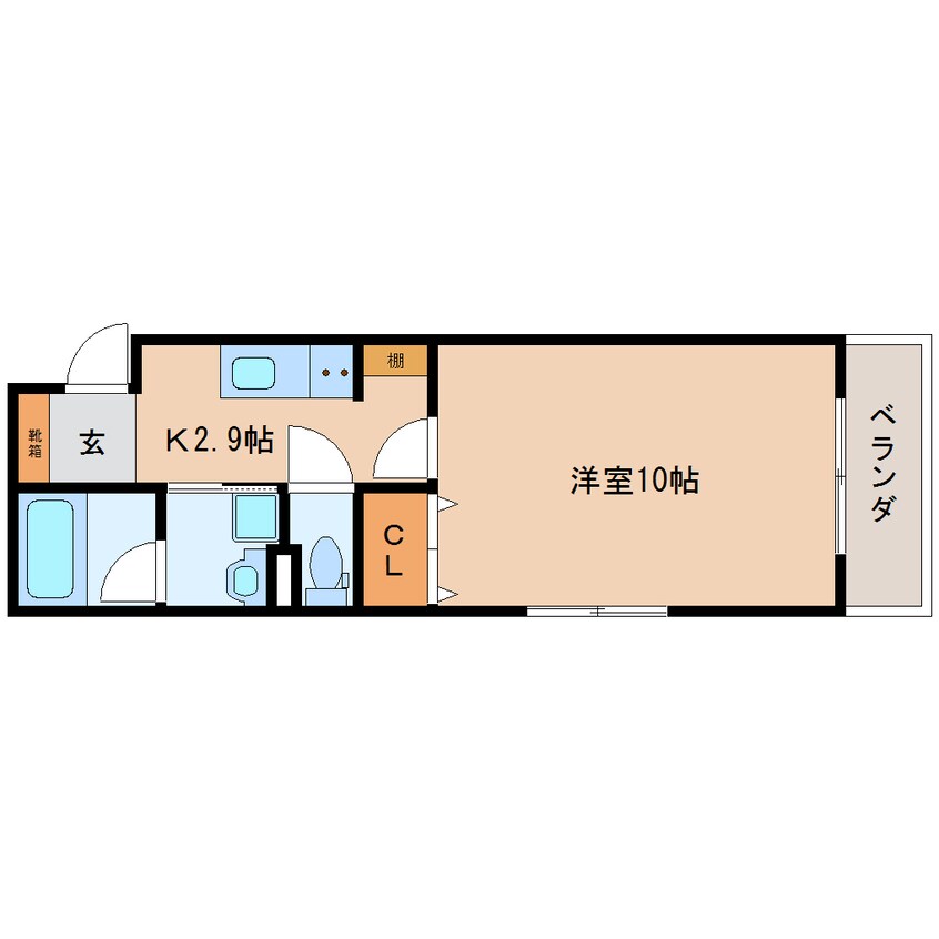 間取図 東海道本線/静岡駅 徒歩21分 3階 築2年