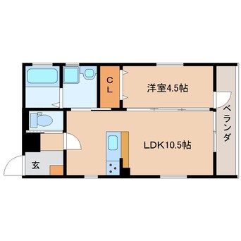 間取図 東海道本線/静岡駅 徒歩9分 2階 築2年