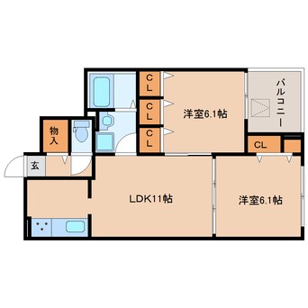 間取図 東海道本線/静岡駅 バス21分中電社宅前下車:停歩4分 3階 築3年