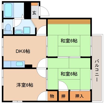 間取図 東海道本線/静岡駅 バス20分岩成不動下車:停歩2分 2階 築32年