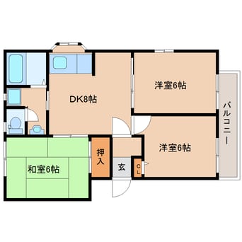 間取図 東海道本線/静岡駅 バス20分岩成不動下車:停歩2分 1階 築34年