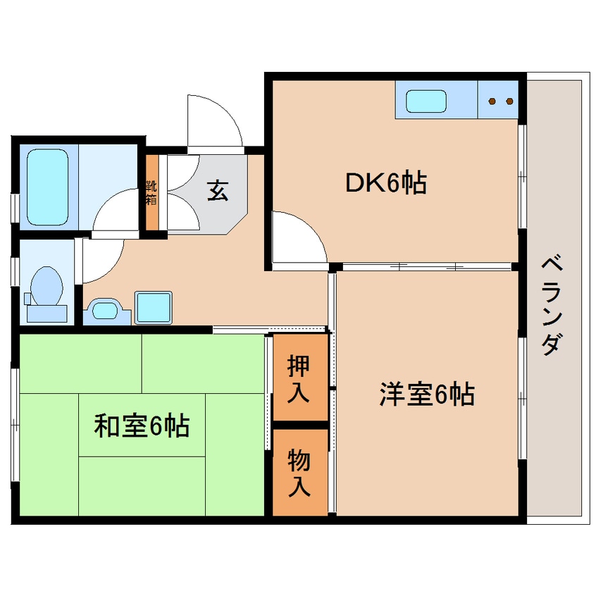 間取図 東海道本線/静岡駅 バス21分新伝馬下車:停歩4分 3階 築42年
