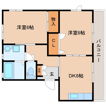 間取図 東海道本線/安倍川駅 徒歩22分 1階 築25年