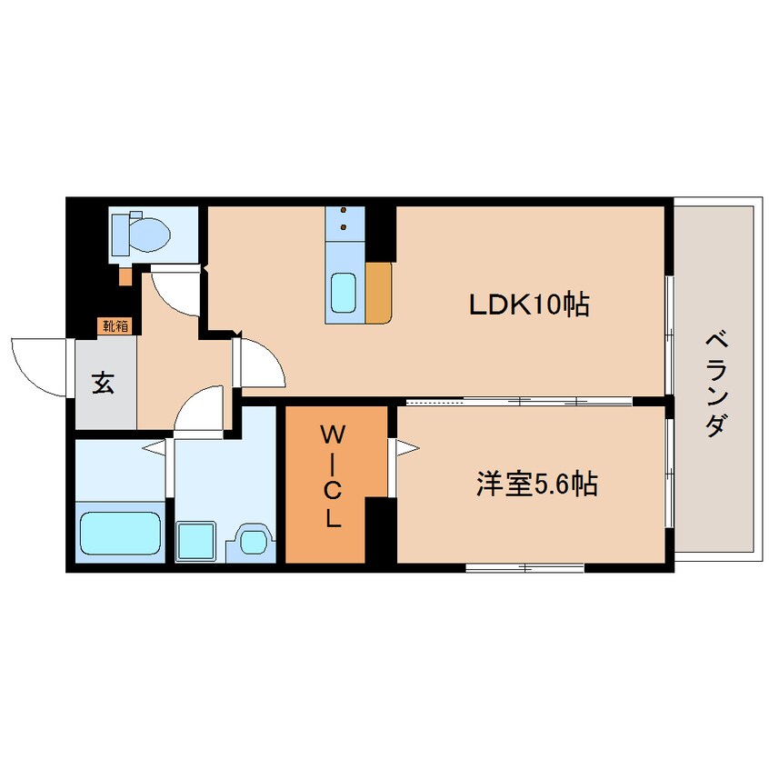 間取図 東海道本線/安倍川駅 徒歩6分 1階 築2年