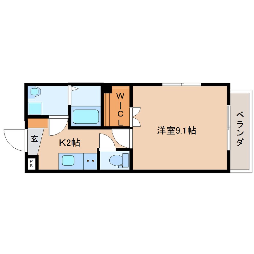 間取図 東海道本線/静岡駅 徒歩12分 2階 築2年