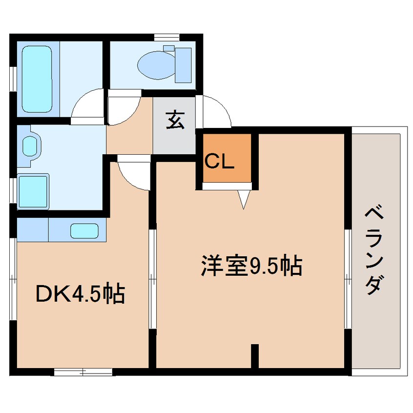 間取図 東海道本線/静岡駅 徒歩18分 4階 築35年