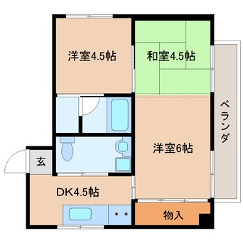 間取図 静岡鉄道静岡清水線/新静岡駅 徒歩3分 4階 築40年