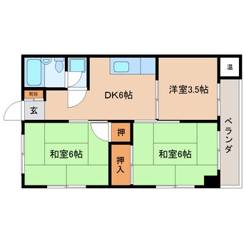 間取図 東海道本線/静岡駅 バス26分御新田上下車:停歩4分 5階 築44年