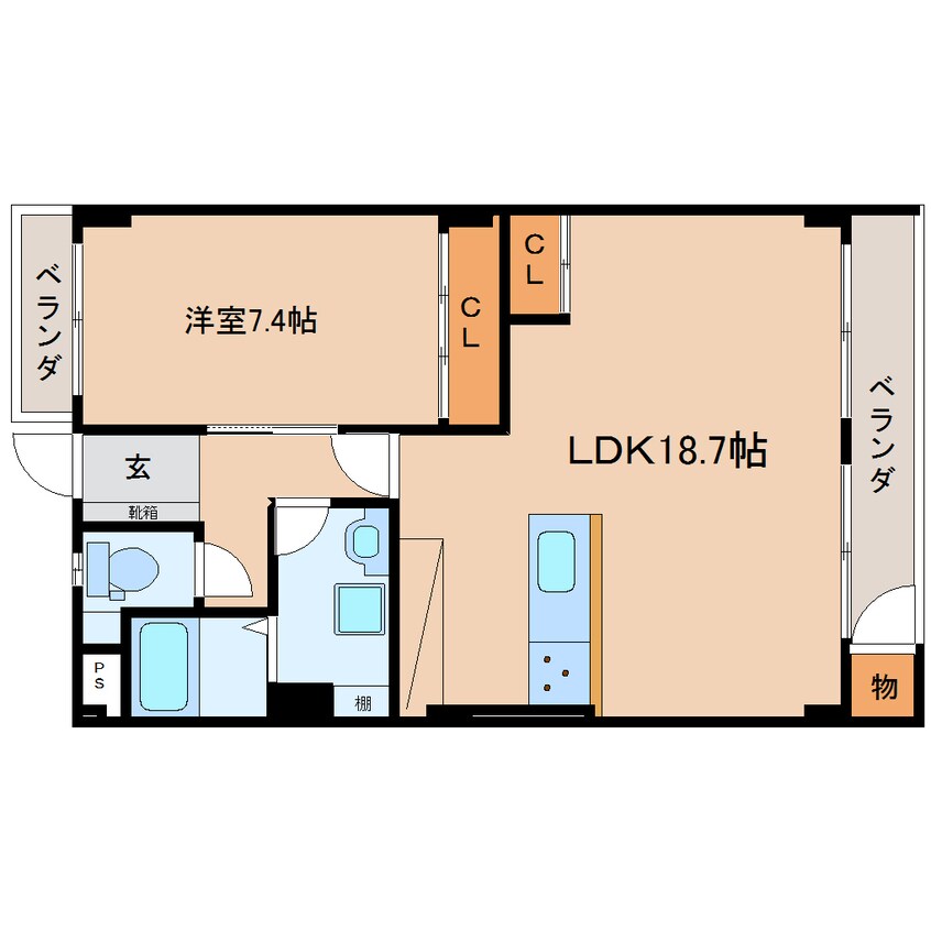 間取図 静岡鉄道静岡清水線/新静岡駅 徒歩20分 2階 築53年