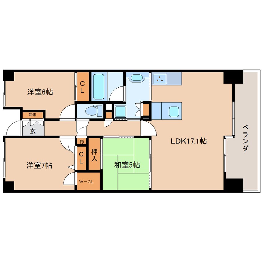 間取図 東海道本線/東静岡駅 徒歩5分 2階 築10年