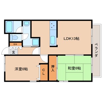 間取図 静岡鉄道静岡清水線/音羽町駅 徒歩7分 3階 築24年