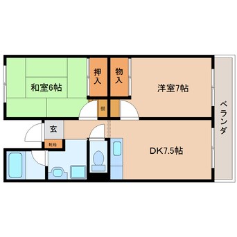 間取図 静岡鉄道静岡清水線/春日町駅 徒歩4分 4階 築51年