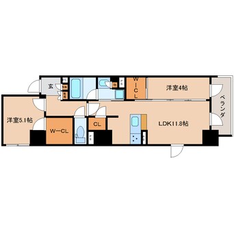 間取図 東海道本線/静岡駅 徒歩11分 14階 1年未満