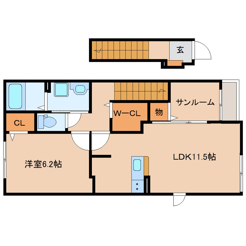 間取図 静岡鉄道静岡清水線/長沼駅 徒歩13分 2階 1年未満