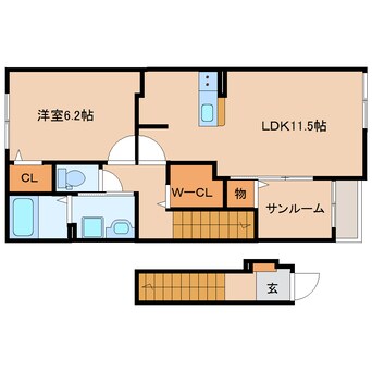 間取図 静岡鉄道静岡清水線/長沼駅 徒歩13分 2階 1年未満